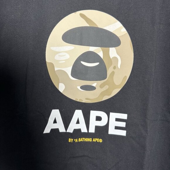 Aape by A Bathing Ape Woodland Camo Moonface T-Shirt black mens Size medium New - Picture 8 of 14